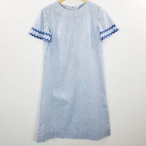 Vintage 60s Handmade Blue House Dress Size Small